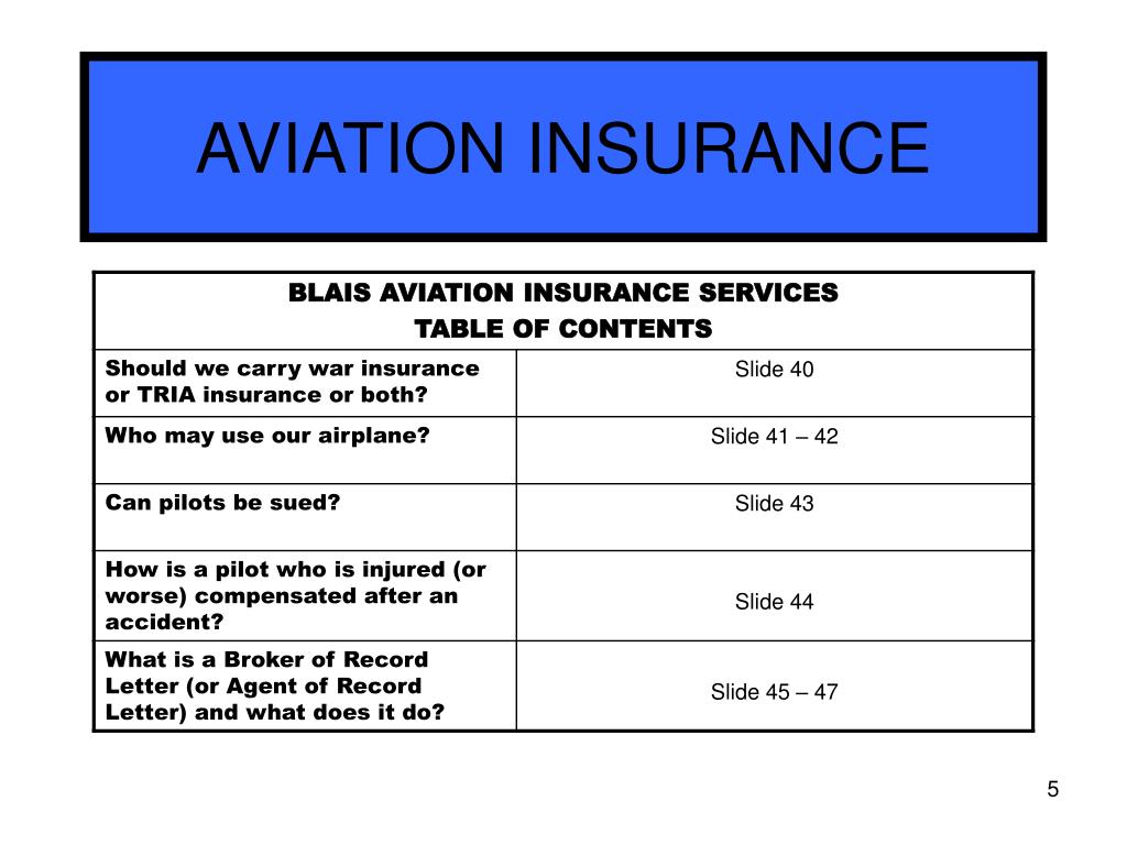 assignment of insurance aviation