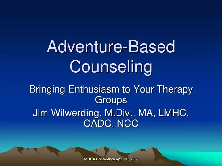 adventure based counseling n.