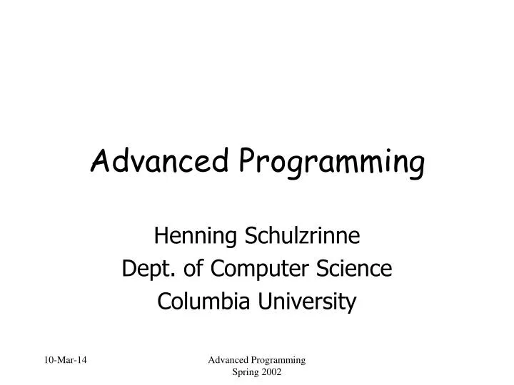 PPT - Advanced Programming PowerPoint Presentation, free download - ID ...
