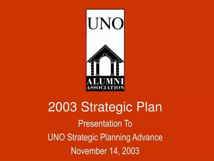 2003 strategic plan n.