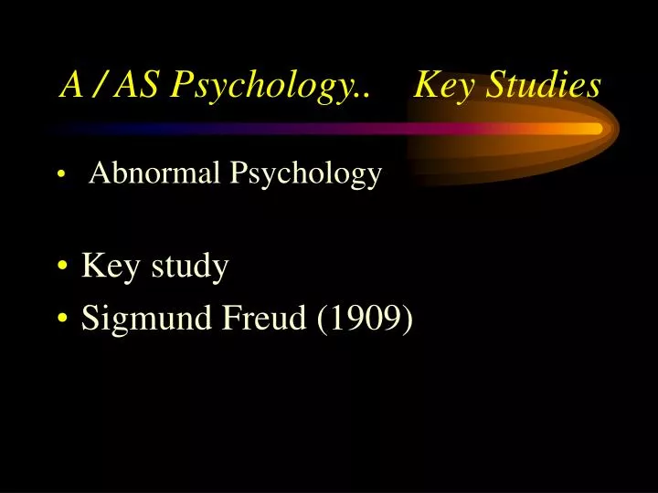 a as psychology key studies n.
