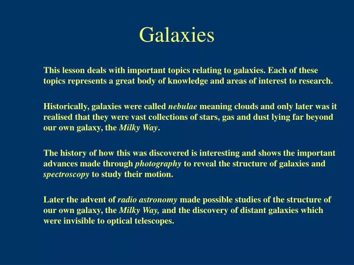 galaxies n.