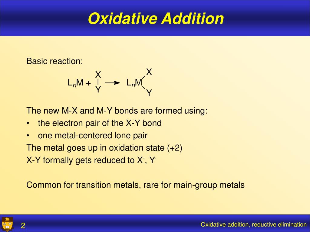Ppt oxidative addition and reductive elimination powerpoint