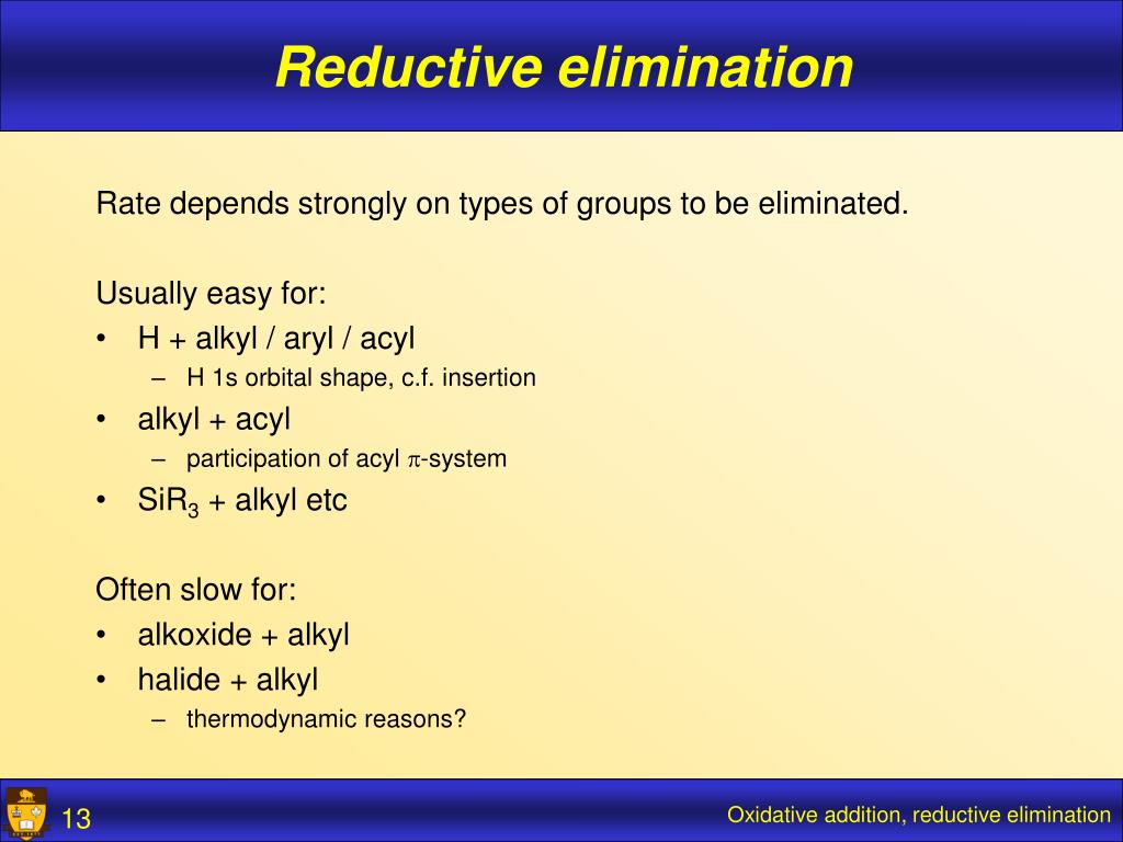 Ppt oxidative addition and reductive elimination powerpoint
