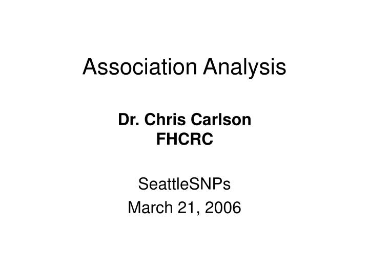 association analysis n.