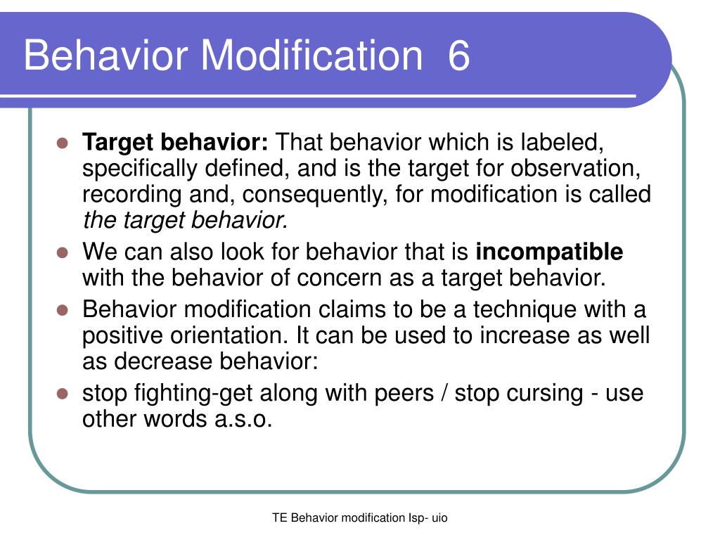 PPT - Behavior Modification 1 PowerPoint Presentation - ID:170959