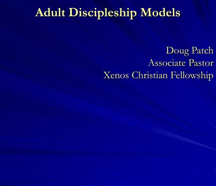 adult discipleship models n.