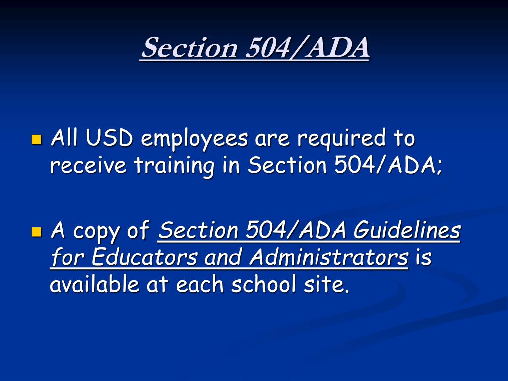 Ppt Section 504 Ada Training Powerpoint Presentation Free Download