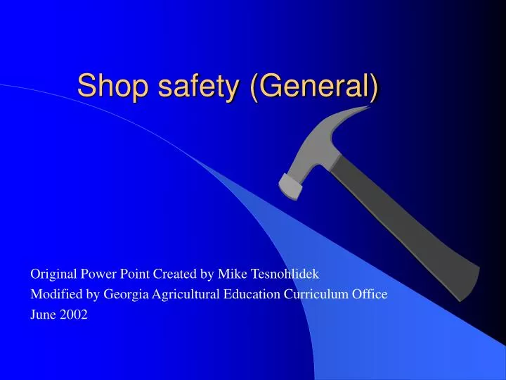 shop safety general n.