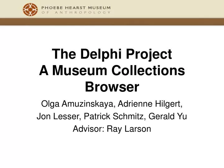 the delphi project a museum collections browser n.