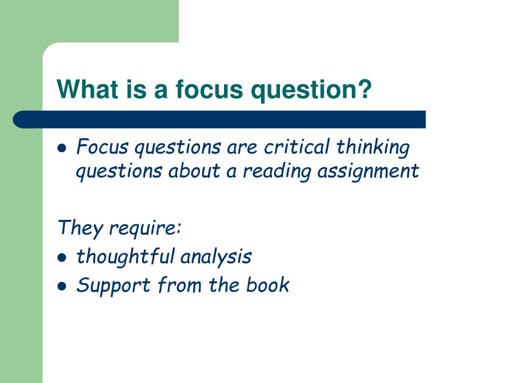what is a focus question in an essay