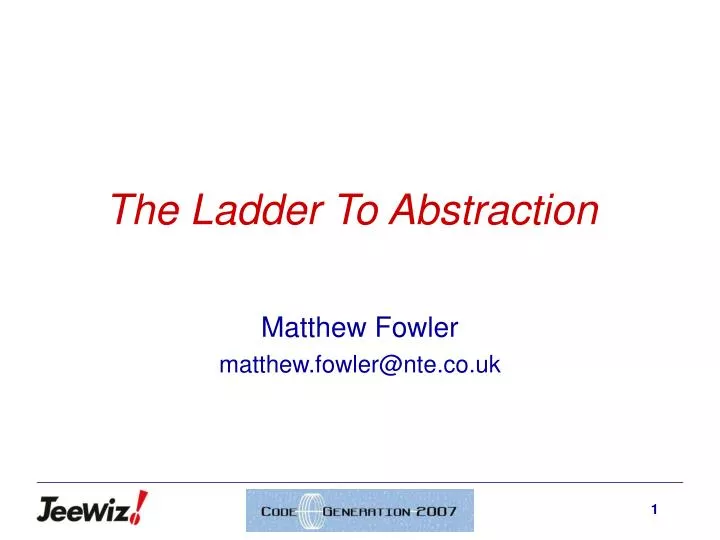 the ladder to abstraction n.