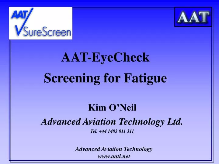 aat eyecheck screening for fatigue n.