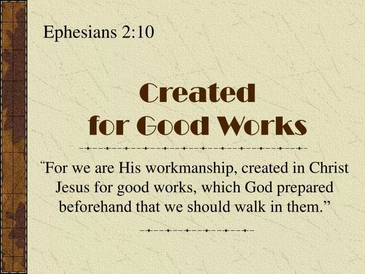 created for good works n.