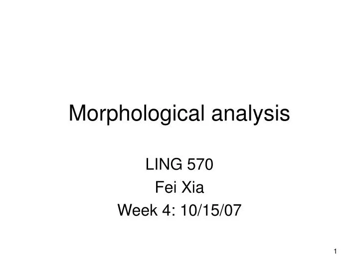 morphological analysis n.