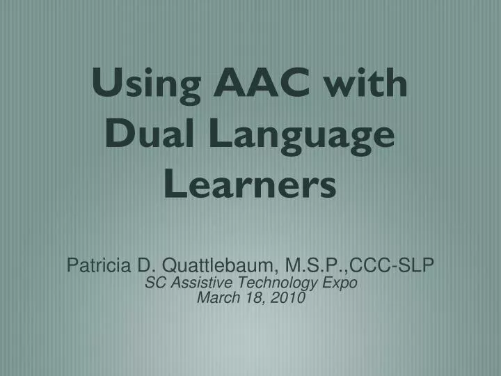 using aac with dual language learners n.