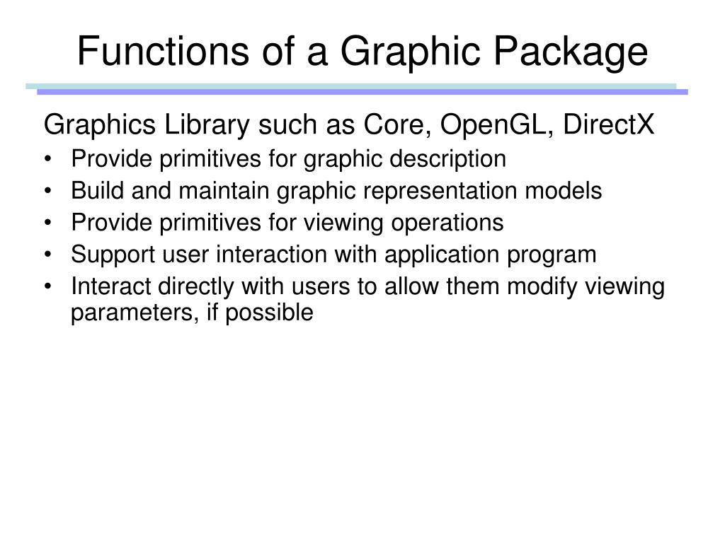 functions of graphic package