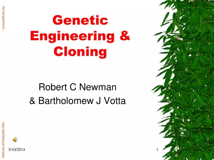 genetic engineering cloning n.