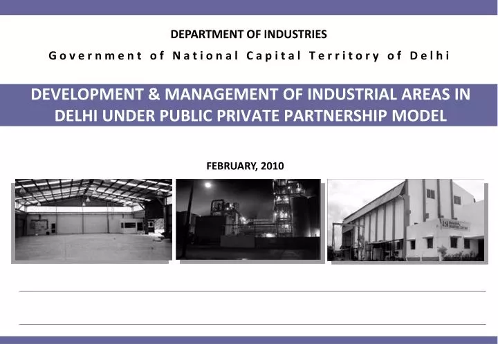 development management of industrial areas in delhi under public private partnership model n.