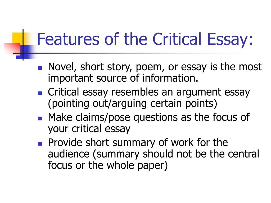 characteristics of a critical essay
