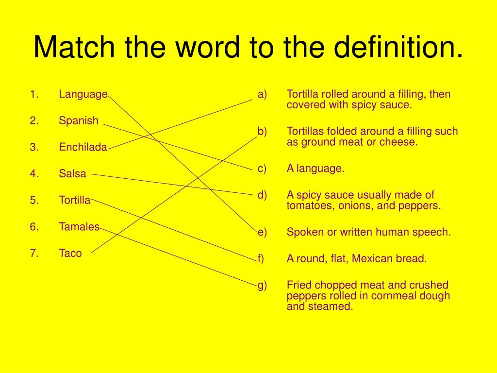 Match the words which best describes