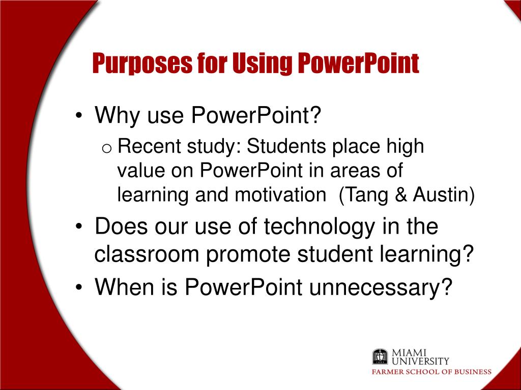 purpose of using powerpoint presentation