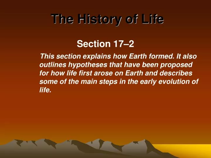 the history of life n.