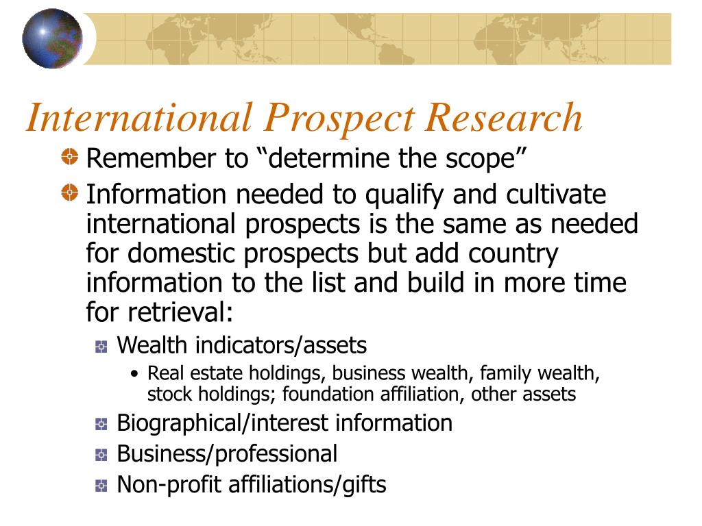 PPT Around the World with Prospect Research PowerPoint Presentation