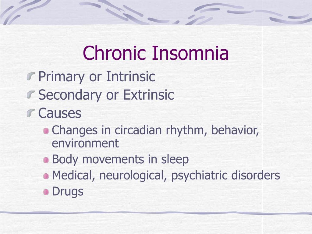 chronic insomnia definition timeline