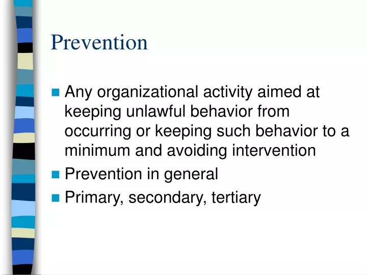prevention n.
