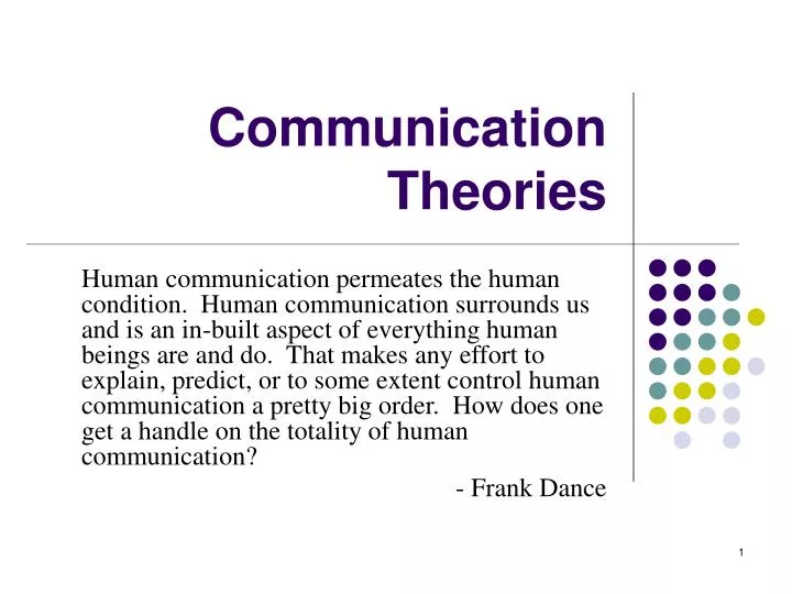communication theory ppt presentation