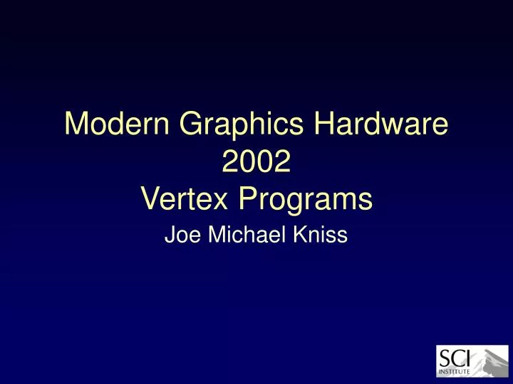 modern graphics hardware 2002 vertex programs n.