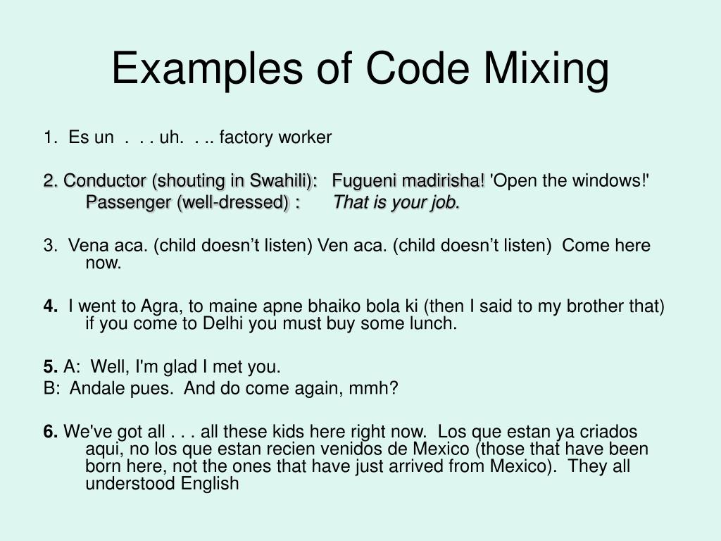 Code Switching Examples In Pakistan