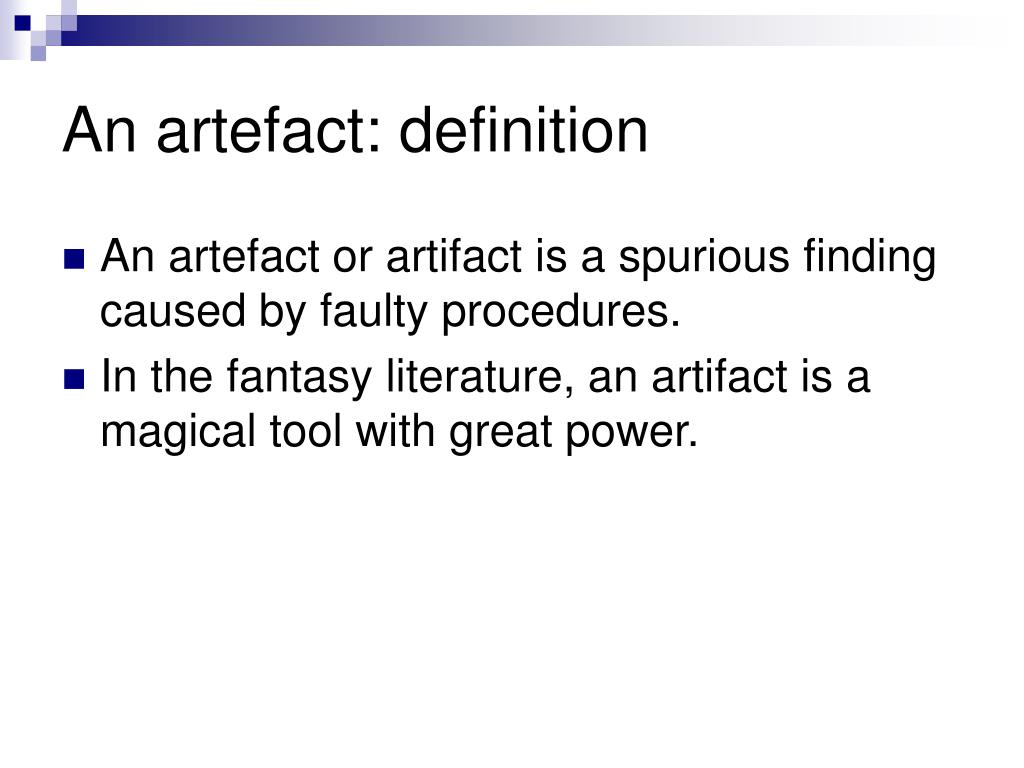 statistical artifact meaning