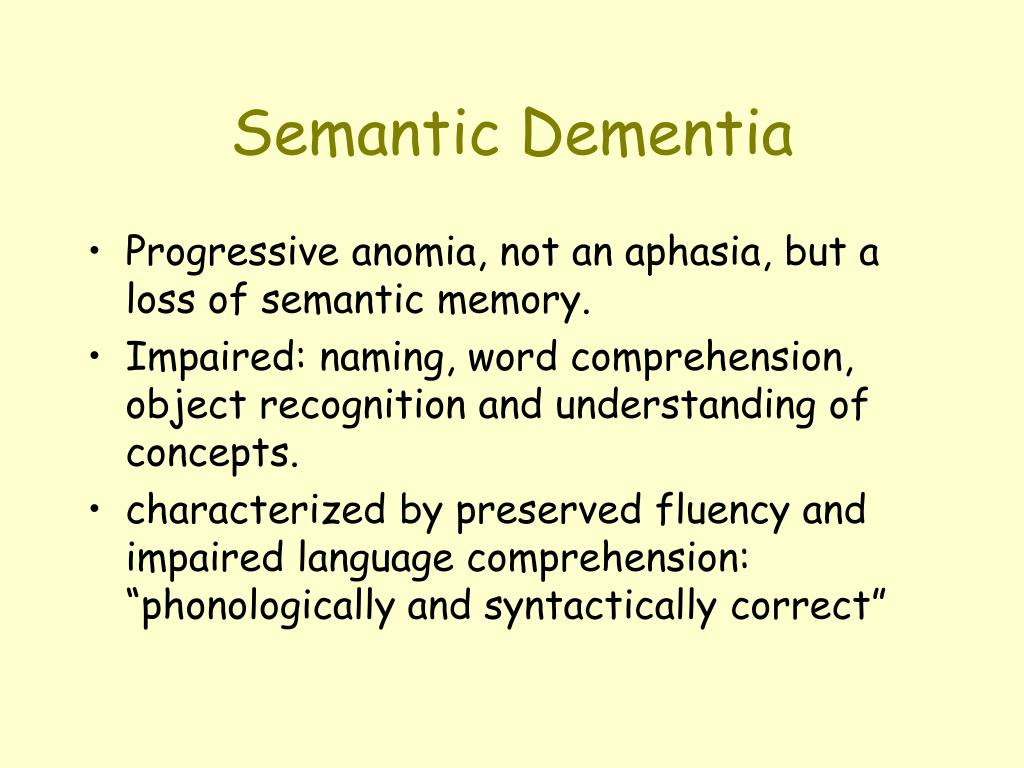 case study of semantic dementia