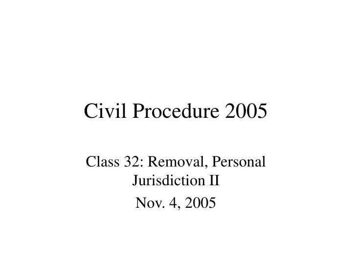 civil procedure 2005 n.