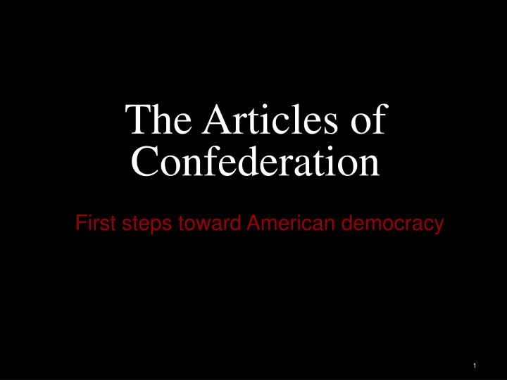 the articles of confederation n.