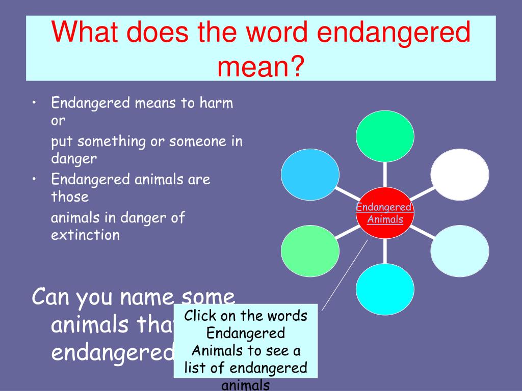 What does the word endangered mean? 