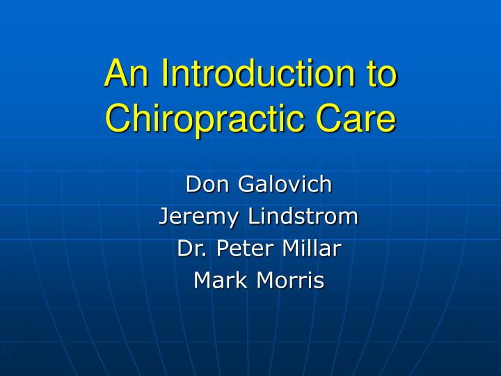 an introduction to chiropractic care n.