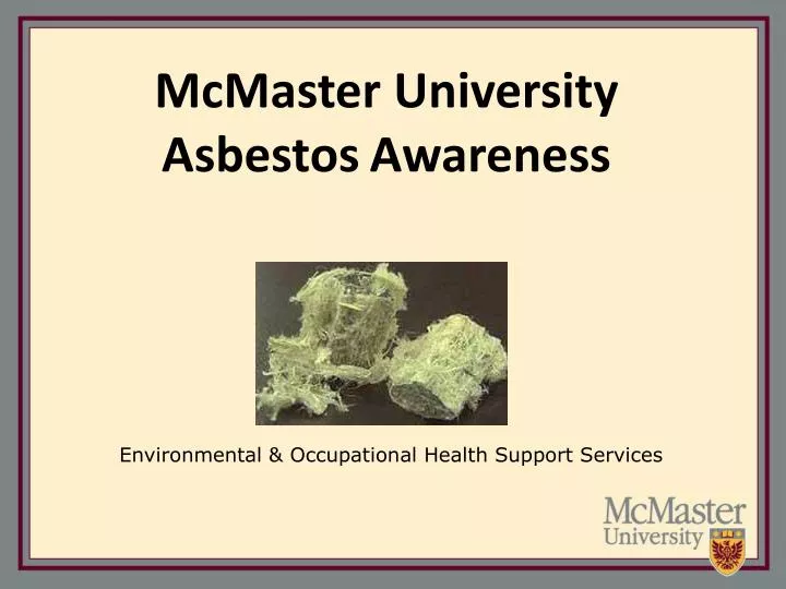 mcmaster university asbestos awareness n.