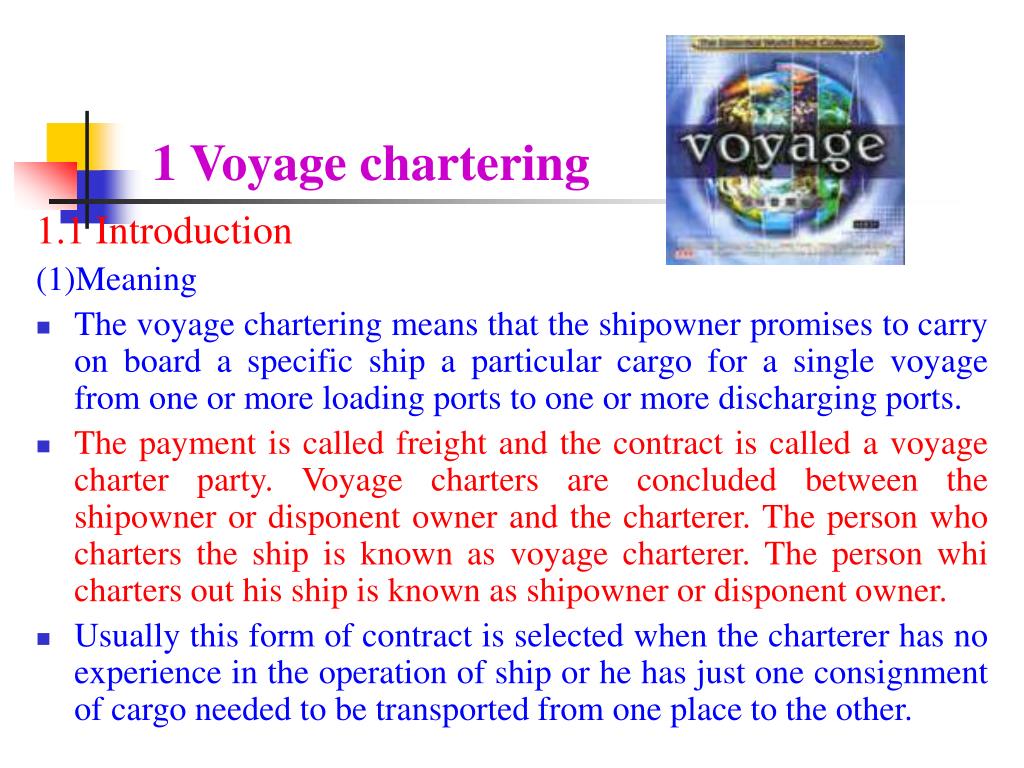 voyage charter party what is it