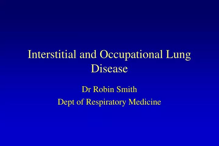 dr robin smith dept of respiratory medicine n.