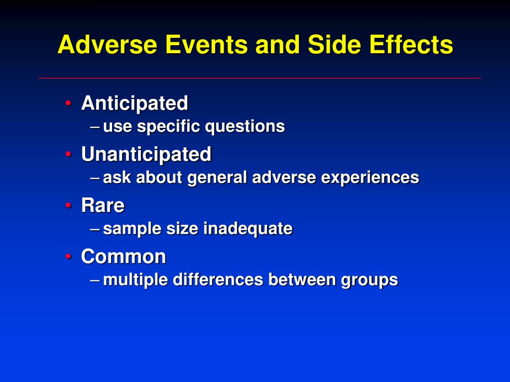 Specific question. Specific questions. Common terminology Criteria for adverse events medication Side Effects. Adverse.