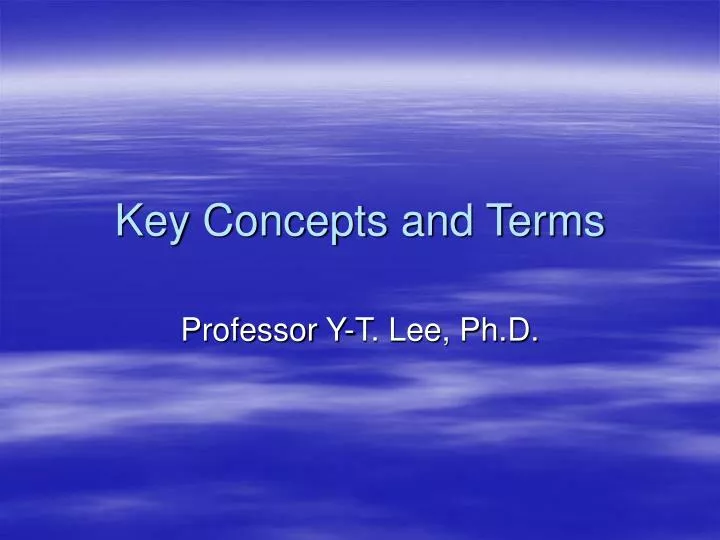 key concepts and terms n.