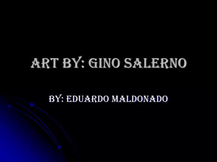 art by gino salerno n.