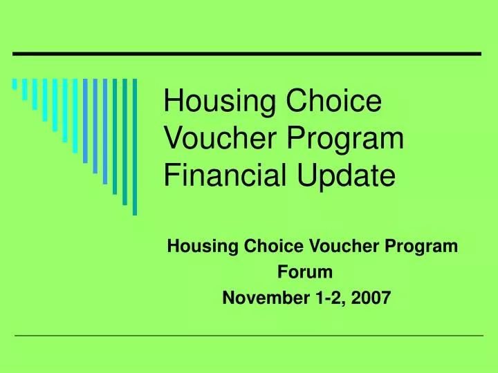 housing choice voucher program financial update n.