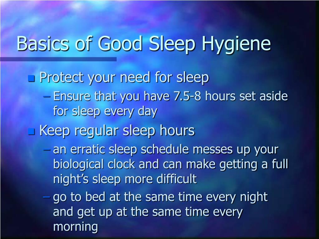 presentation on sleep hygiene