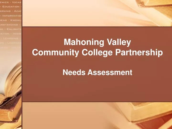 mahoning valley community college partnership needs assessment n.