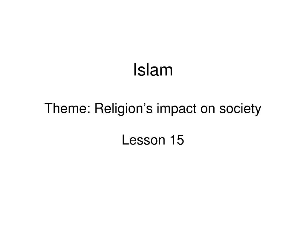 impact of religion on society