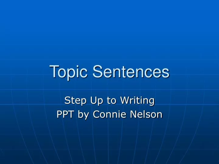 topic sentences n.